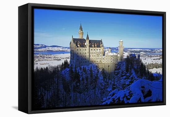 Neuschwanstein Castle near Schwangau, Allgau, Bavaria, Germany, Europe-Hans-Peter Merten-Framed Premier Image Canvas