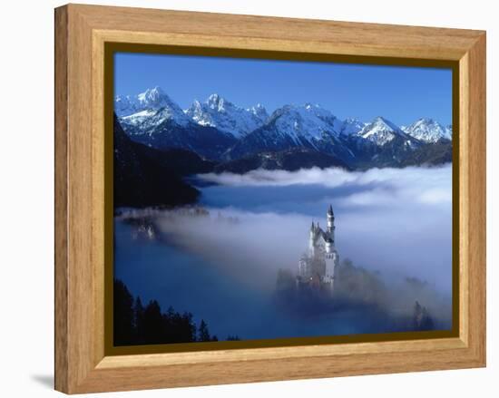 Neuschwanstein Castle Surrounded in Fog-Ray Juno-Framed Premier Image Canvas