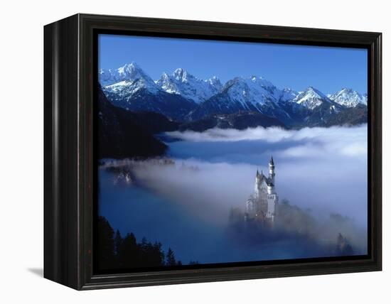 Neuschwanstein Castle Surrounded in Fog-Ray Juno-Framed Premier Image Canvas