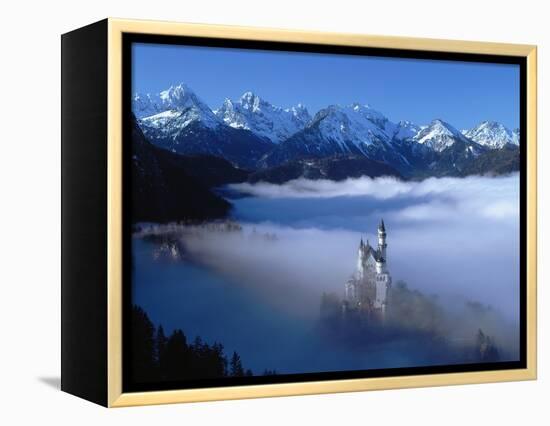 Neuschwanstein Castle Surrounded in Fog-Ray Juno-Framed Premier Image Canvas