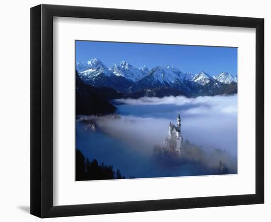 Neuschwanstein Castle Surrounded in Fog-Ray Juno-Framed Photographic Print