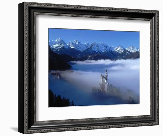 Neuschwanstein Castle Surrounded in Fog-Ray Juno-Framed Photographic Print