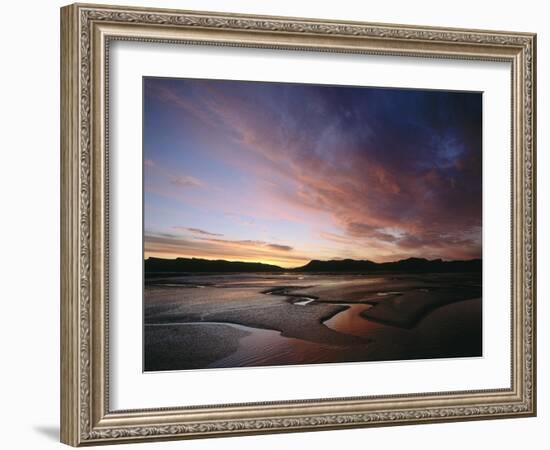 Neuseeland, Whanganui Inlet, Ebbe, Abendstimmung, Kv¼ste, Kv¼stenlandschaft, Gezeiten-Thonig-Framed Photographic Print