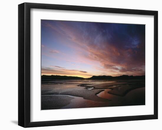 Neuseeland, Whanganui Inlet, Ebbe, Abendstimmung, Kv¼ste, Kv¼stenlandschaft, Gezeiten-Thonig-Framed Photographic Print