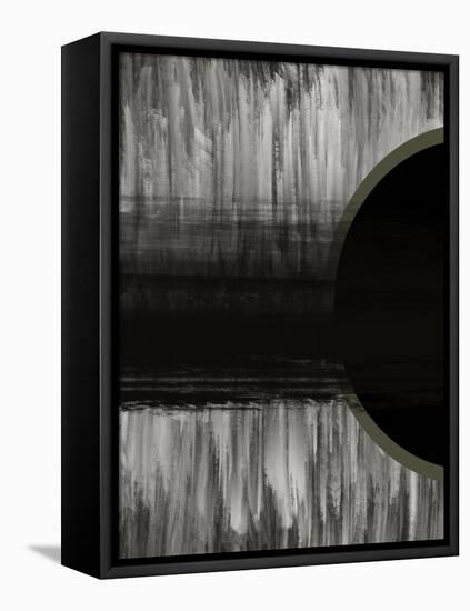 Neutral Abstract Black-Melody Hogan-Framed Stretched Canvas