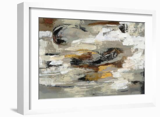 Neutral Abstract Gray-Silvia Vassileva-Framed Art Print