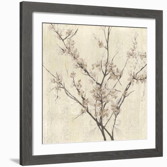 Neutral Blossoms on Cream I-Jennifer Goldberger-Framed Art Print