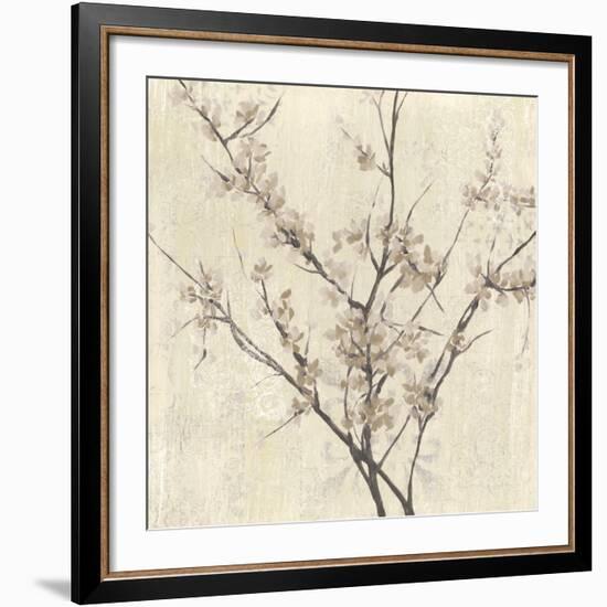 Neutral Blossoms on Cream I-Jennifer Goldberger-Framed Art Print