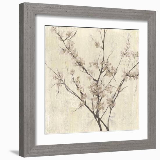 Neutral Blossoms on Cream I-Jennifer Goldberger-Framed Art Print