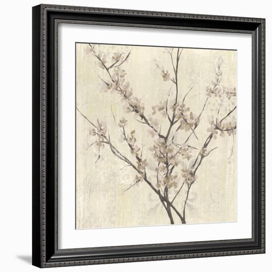 Neutral Blossoms on Cream I-Jennifer Goldberger-Framed Art Print