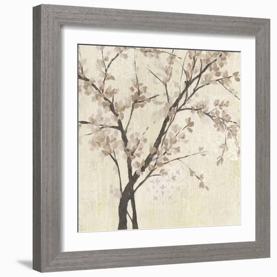 Neutral Blossoms on Cream II-Jennifer Goldberger-Framed Art Print