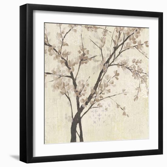 Neutral Blossoms on Cream II-Jennifer Goldberger-Framed Art Print