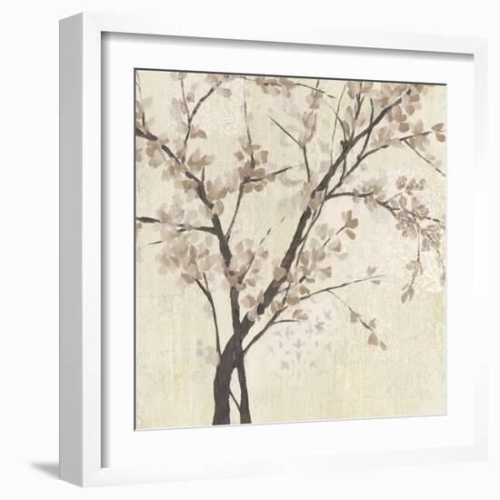 Neutral Blossoms on Cream II-Jennifer Goldberger-Framed Art Print