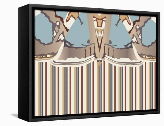 Neutral Blue Striped Ascension-Belen Mena-Framed Premier Image Canvas