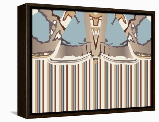 Neutral Blue Striped Ascension-Belen Mena-Framed Premier Image Canvas