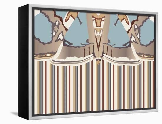 Neutral Blue Striped Ascension-Belen Mena-Framed Premier Image Canvas