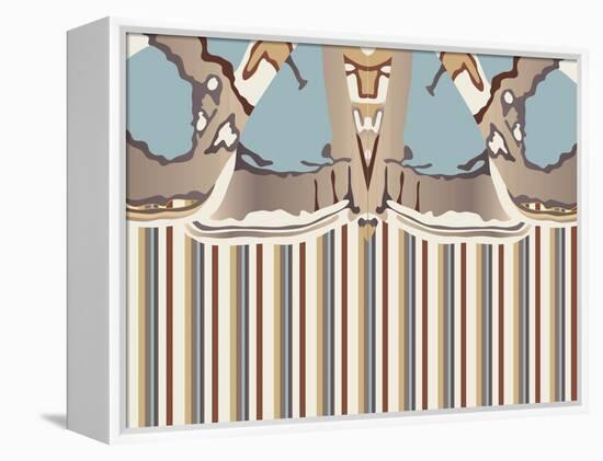 Neutral Blue Striped Ascension-Belen Mena-Framed Premier Image Canvas