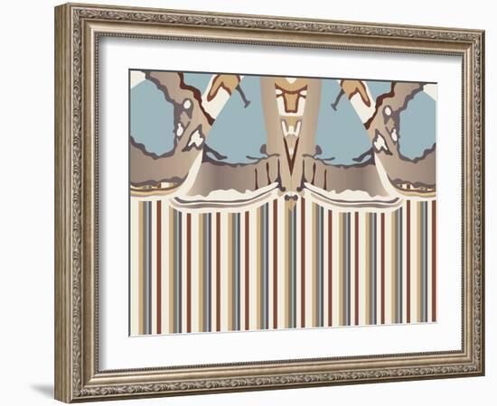 Neutral Blue Striped Ascension-Belen Mena-Framed Giclee Print