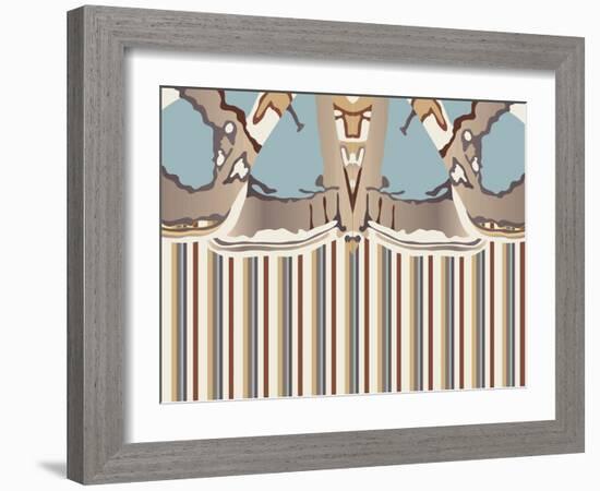 Neutral Blue Striped Ascension-Belen Mena-Framed Giclee Print