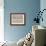 Neutral Blue Striped Ascension-Belen Mena-Framed Giclee Print displayed on a wall