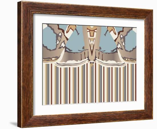 Neutral Blue Striped Ascension-Belen Mena-Framed Giclee Print