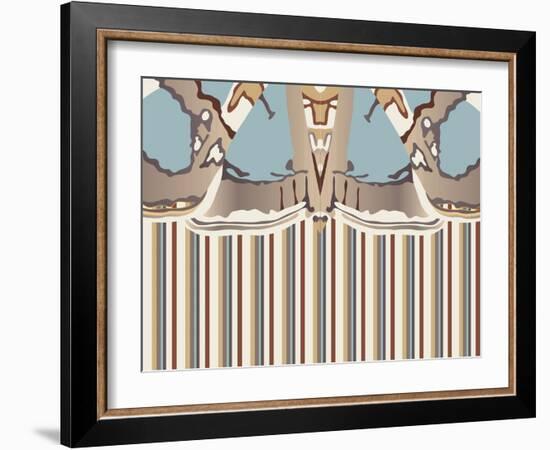 Neutral Blue Striped Ascension-Belen Mena-Framed Giclee Print