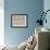 Neutral Blue Striped Ascension-Belen Mena-Framed Giclee Print displayed on a wall