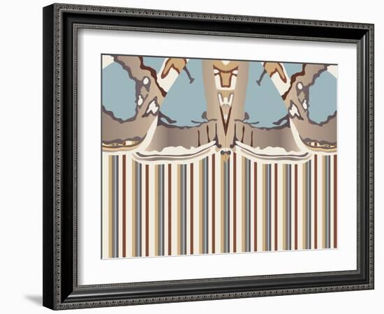 Neutral Blue Striped Ascension-Belen Mena-Framed Giclee Print