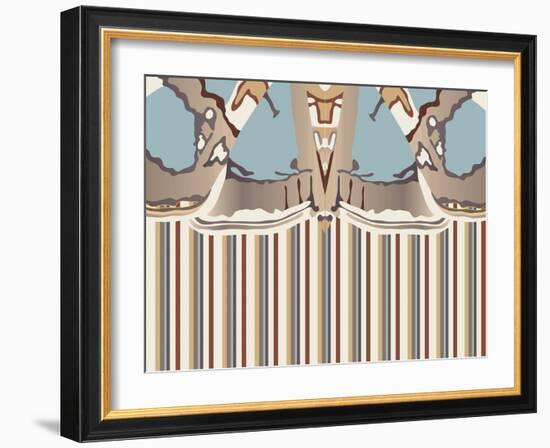 Neutral Blue Striped Ascension-Belen Mena-Framed Giclee Print