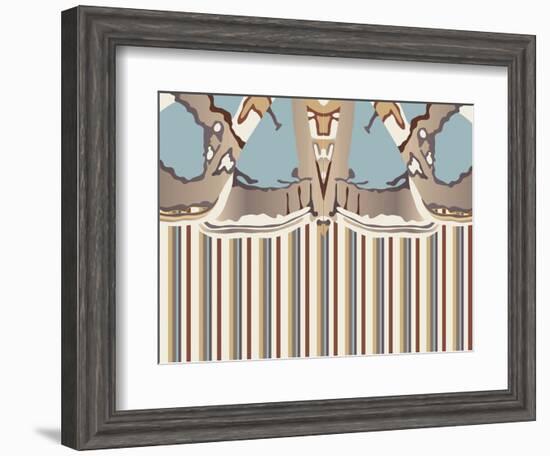 Neutral Blue Striped Ascension-Belen Mena-Framed Giclee Print