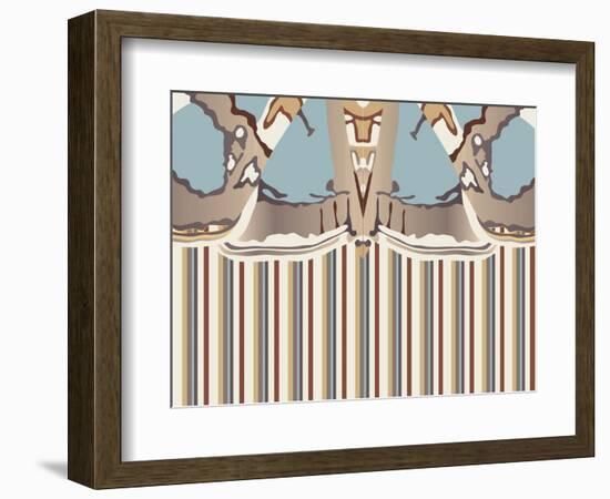 Neutral Blue Striped Ascension-Belen Mena-Framed Giclee Print