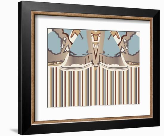 Neutral Blue Striped Ascension-Belen Mena-Framed Giclee Print