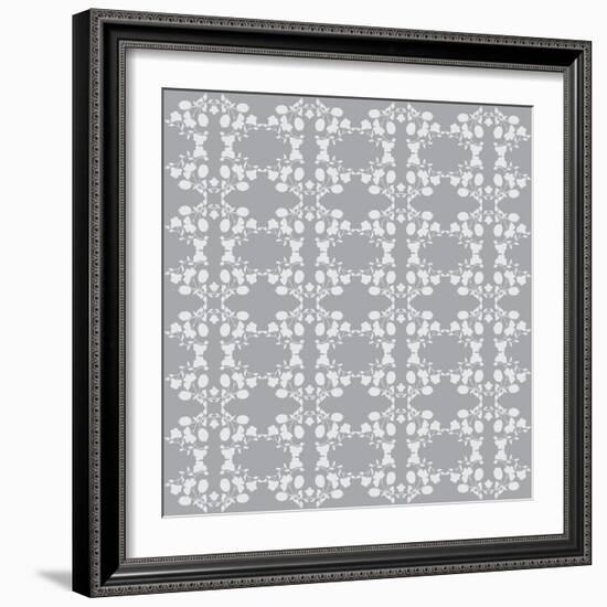 Neutral Floral Background-Little_cuckoo-Framed Art Print