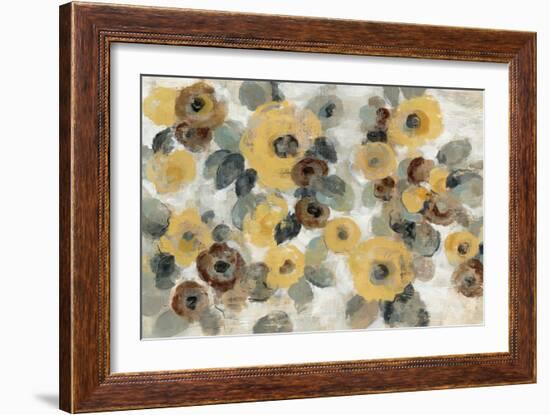 Neutral Floral Beige I Yellow Flowers-Silvia Vassileva-Framed Art Print