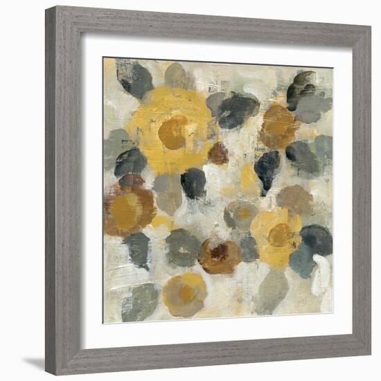 Neutral Floral Beige II Yellow Flowers-Silvia Vassileva-Framed Art Print