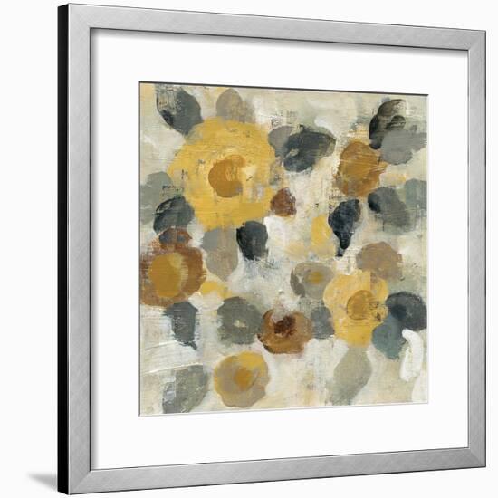 Neutral Floral Beige II Yellow Flowers-Silvia Vassileva-Framed Art Print