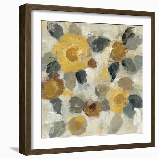 Neutral Floral Beige II Yellow Flowers-Silvia Vassileva-Framed Art Print