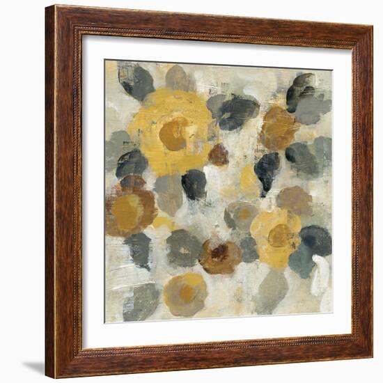 Neutral Floral Beige II Yellow Flowers-Silvia Vassileva-Framed Art Print