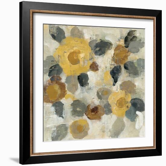 Neutral Floral Beige II Yellow Flowers-Silvia Vassileva-Framed Art Print