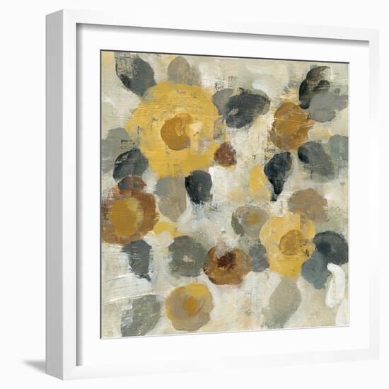 Neutral Floral Beige II Yellow Flowers-Silvia Vassileva-Framed Art Print