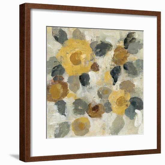 Neutral Floral Beige II Yellow Flowers-Silvia Vassileva-Framed Art Print