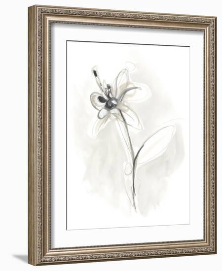 Neutral Floral Gesture IX-June Erica Vess-Framed Art Print