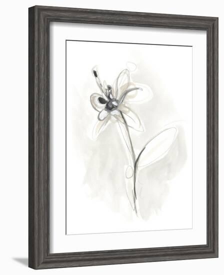 Neutral Floral Gesture IX-June Erica Vess-Framed Art Print