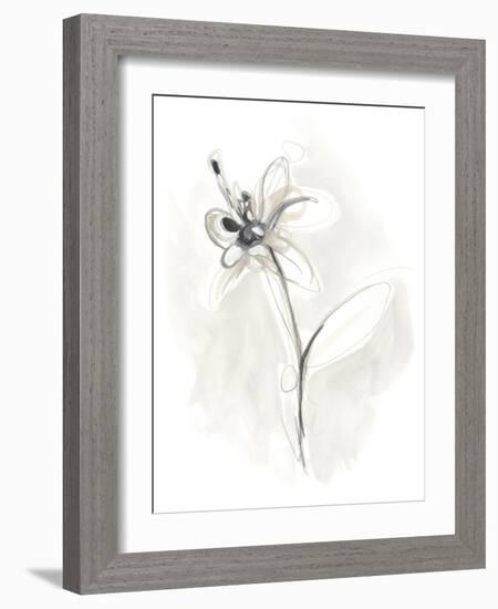 Neutral Floral Gesture IX-June Erica Vess-Framed Art Print