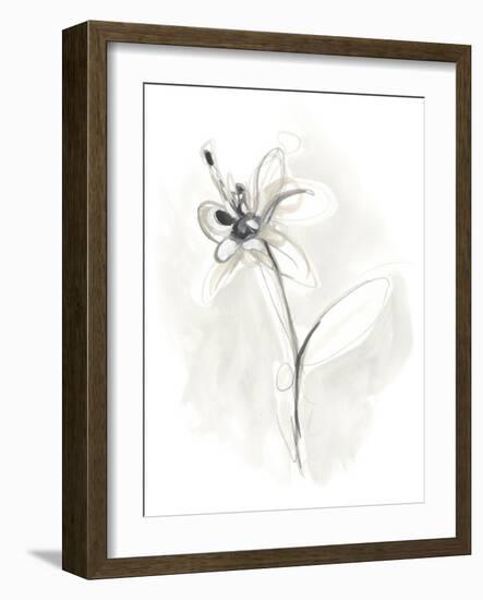 Neutral Floral Gesture IX-June Erica Vess-Framed Art Print