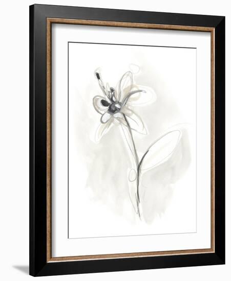 Neutral Floral Gesture IX-June Erica Vess-Framed Art Print