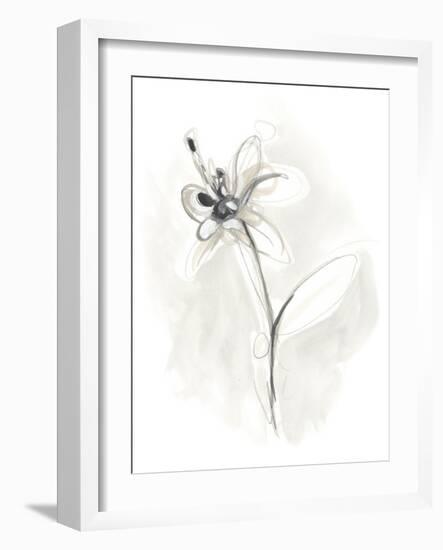 Neutral Floral Gesture IX-June Erica Vess-Framed Art Print