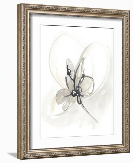 Neutral Floral Gesture VI-June Erica Vess-Framed Art Print