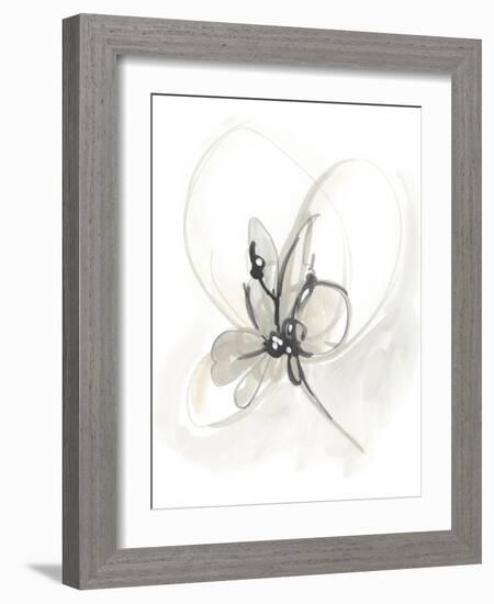 Neutral Floral Gesture VI-June Erica Vess-Framed Art Print