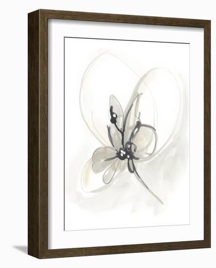 Neutral Floral Gesture VI-June Erica Vess-Framed Art Print